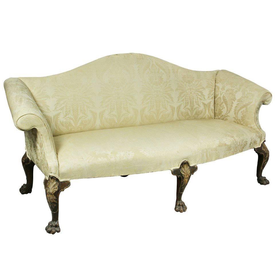 George II Walnut and Giltwood Sofa