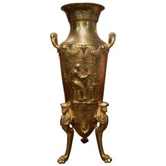 19th Century Neoclassical Bronze Dore Urn Signed F. Levillain 1