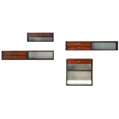 Kai Kristiansen, unique Set of Four Rosewood Floating Tables, Denmark 1960'S