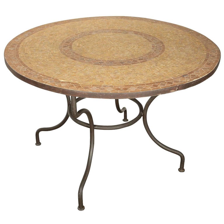 Moroccan Marble And Stone Mosaic Dining Table Indoor Or Outdoor For At 1stdibs Stone Mosaic Dining Table Indoor, Stone Outdoor Table