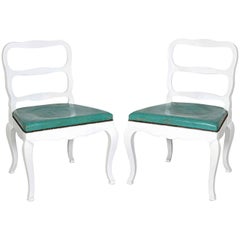 Pair of Hollywood Regency Slipper Chairs
