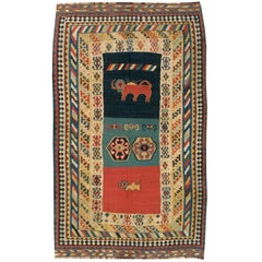 Antique Persian Kilim Flat-Weave Rug