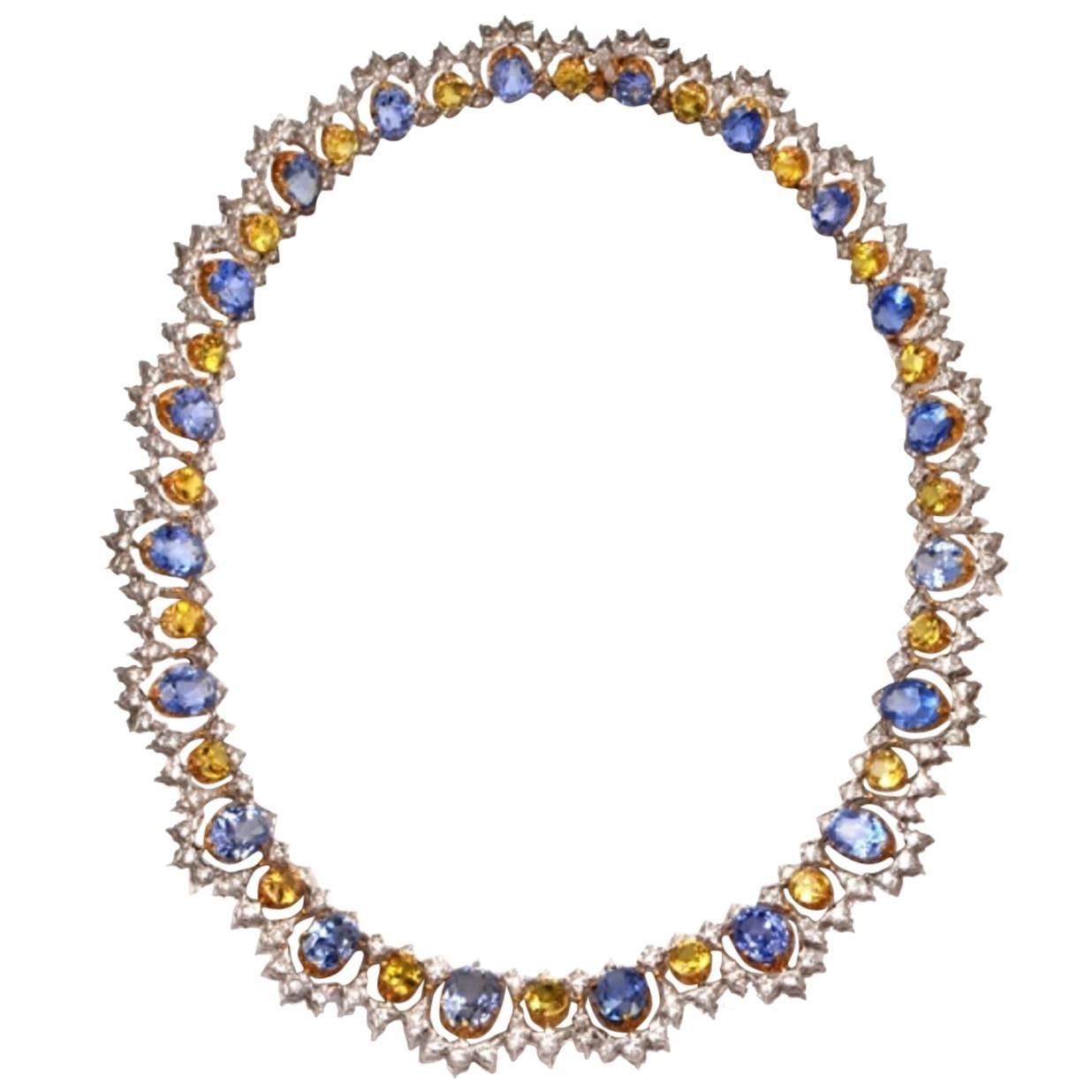 Buccellati Sapphire and Diamond Gold Necklace