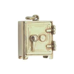 Gold Safe Box Charm Gold Safe Box Charm