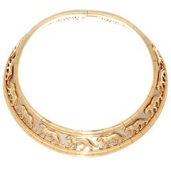 Vintage Cartier  Panthere Gold Necklace