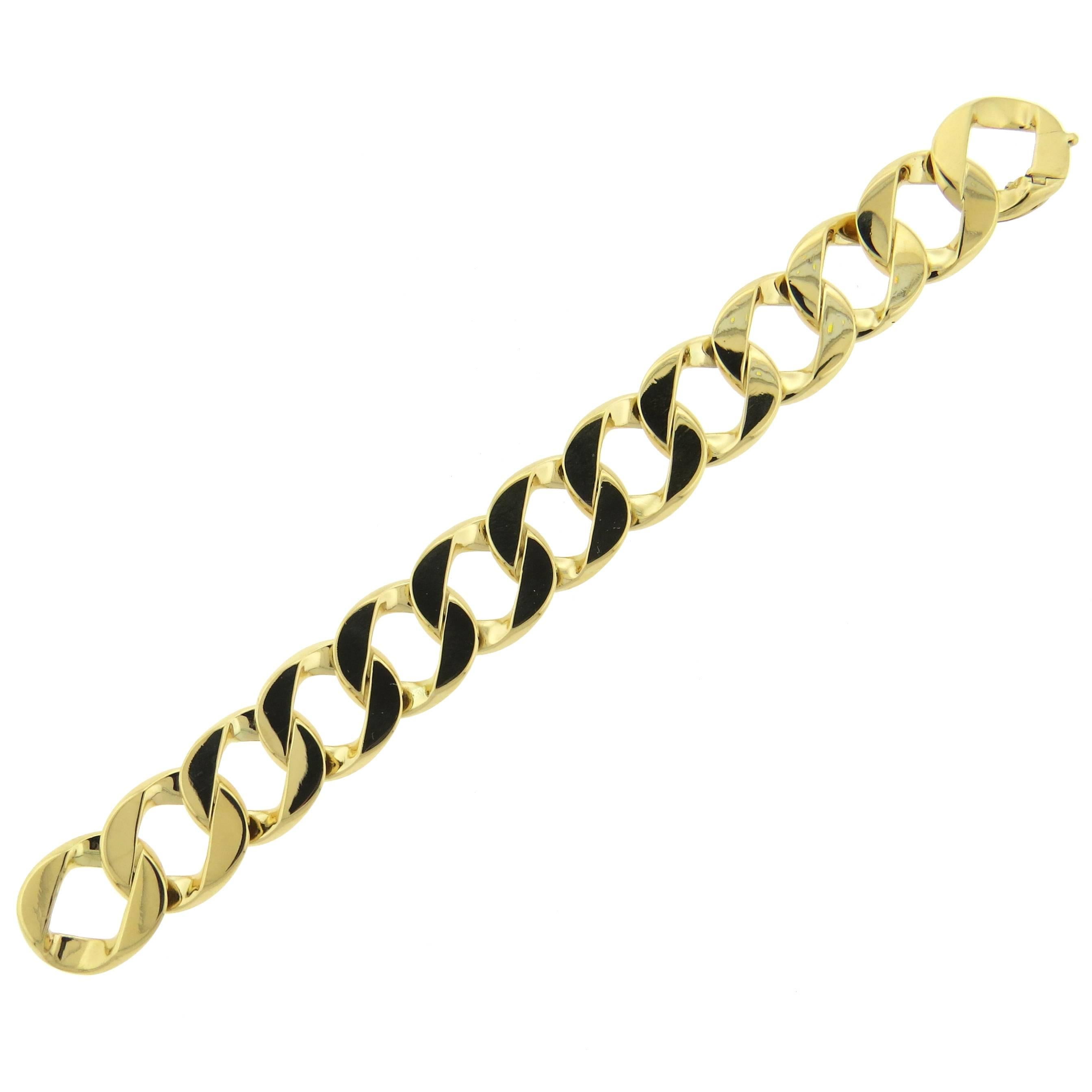 Verdura Gold Curb-Link Gold Bracelet Originally For Greta Garbo