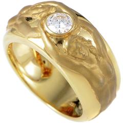 Carrera y Carrera Diamond Gold Solitaire Two Nudes Band Ring
