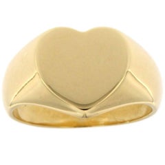 Jona 18 Karat Yellow Gold Heart Signet Ring