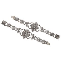 Par de Pulseras Georgianas de Acero Tallado Hechas a Mano