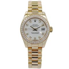 Rolex Ladies Yellow Gold President Datejust Automatic Wristwatch Ref 179138 