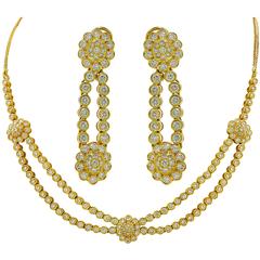 9.60 Carats Diamonds Gold Necklace and Earring Set 6