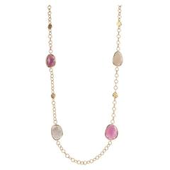 Yvel Multicolored Sapphire and 18 Karat Gold Necklace