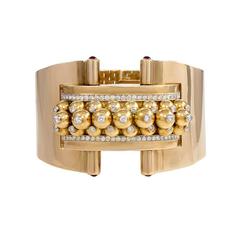 French Retro Diamond Gold Bracelet 5