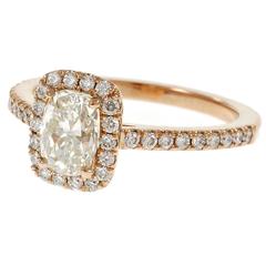 Peter Suchy Cushion Cut Diamond Rose Gold Engagement Ring 12