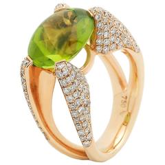 Peridot with Diamonds Ring.