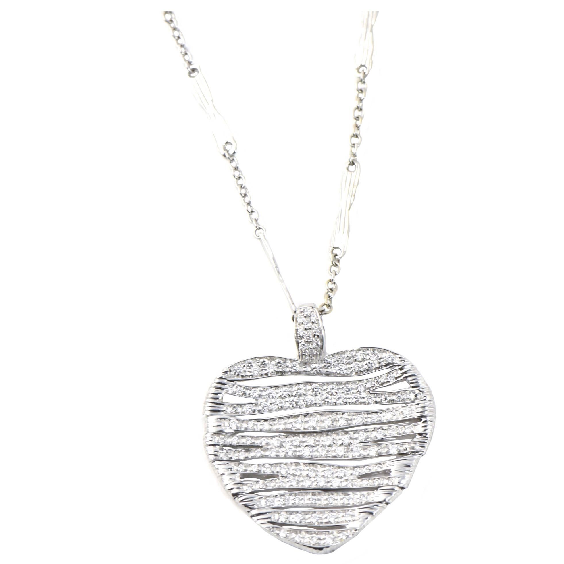Roberto Coin Diamond Gold Heart Necklace from Elefantino Collection