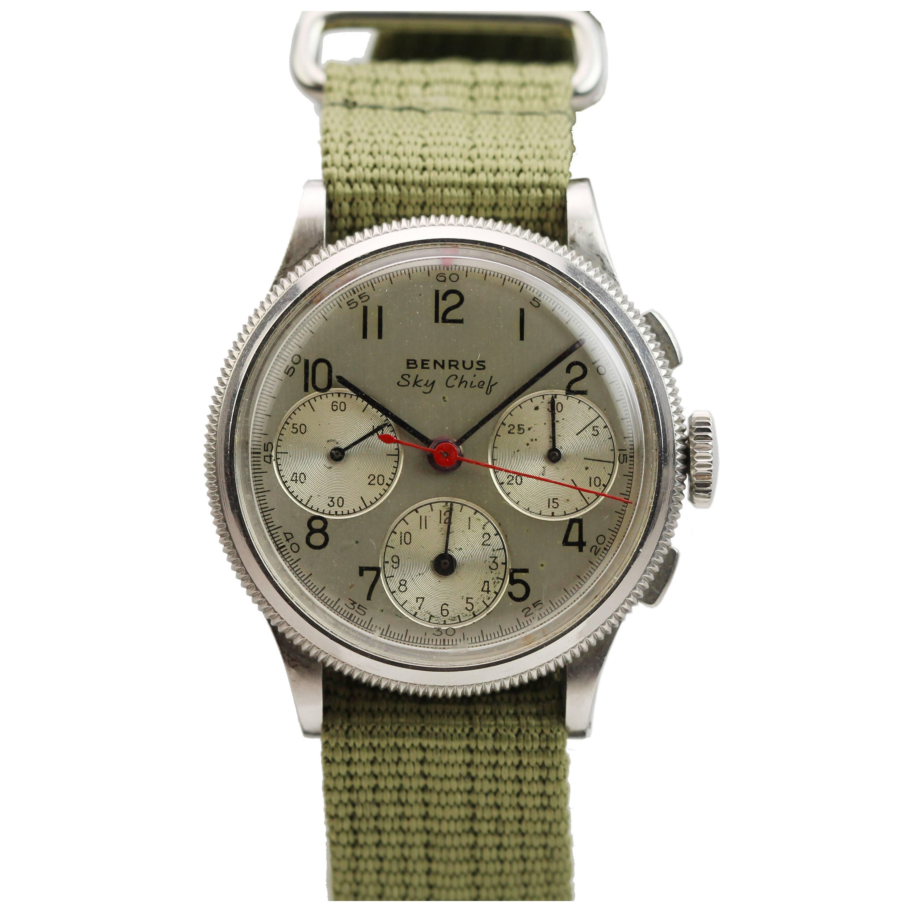 Benrus  Watch Co. Stainless Steel Sky Chief Wristwatch