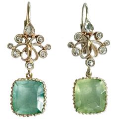 Dalben Aquamarine Diamond Gold Earrings 4