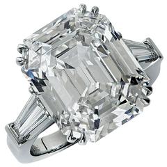 GIA Certified 10.21 Carat Emerald Cut Diamond Engagement Ring 12