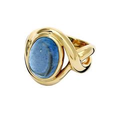 Severine Aquamarine and Gold Ring