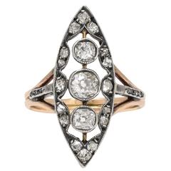Antique Russian .92ct Diamond Ring