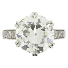 Art Deco 5.28 Carat Diamond Solitaire Engagement Ring c.1920s 1