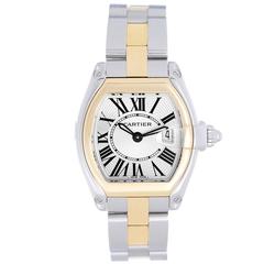 Cartier Ladies Gold Steel Small 30mm Quartz Roadster Wristwatch W62026Y4