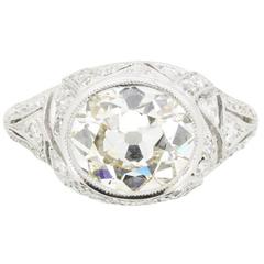 3.35 Carat Diamond Art Deco Bombé Style Ring c.1920s