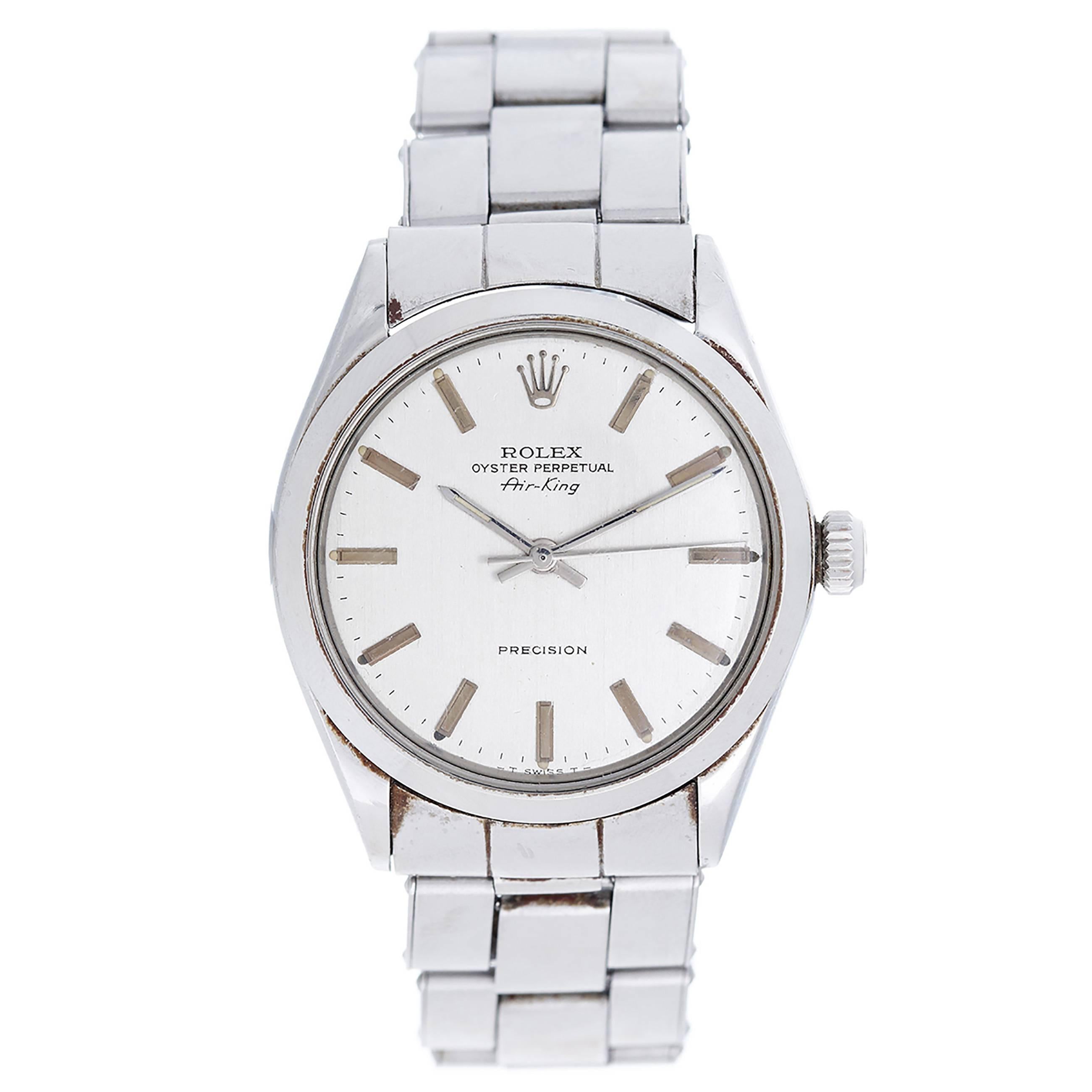 Rolex Stainless Steel Air-King Oyster Perpetual Automatic Wristwatch 5500