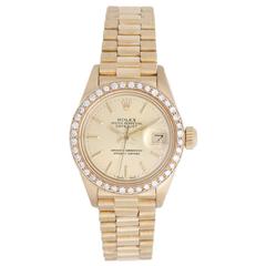 Rolex Ladies Yellow Gold Diamond President Automatic Wristwatch 6917