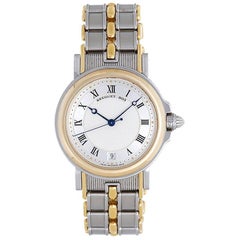 Breguet Marine Yellow Gold Stainless Steel Guilloche Dial Automatic Wristwatch
