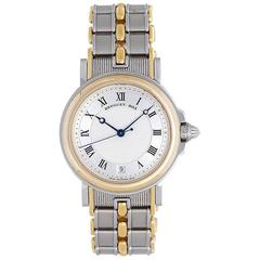 Breguet Marine Yellow Gold Stainless Steel Guilloche Dial Automatic Wristwatch 8