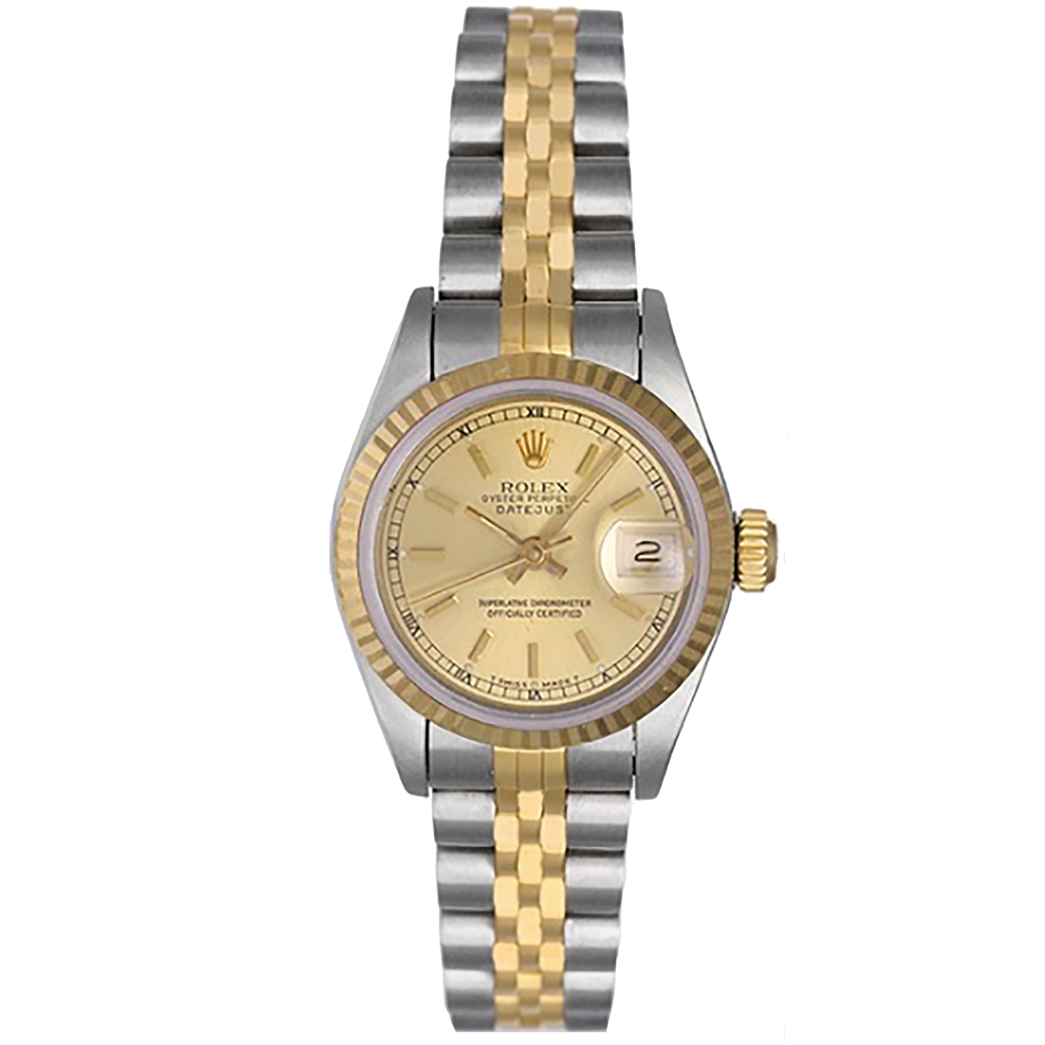 Rolex Ladies Yellow Gold Stainless Steel Datejust Automatic Wristwatch R69173