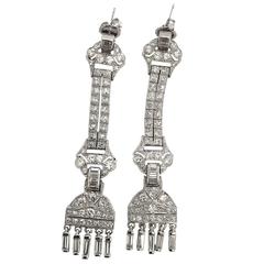 Gorgeous 3.76 Carat Diamond Platinum Chandelier Earrings 4