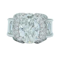 Charles Krypell GIA Reports 5.02 Oval Square Diamond Engagement Ring 12