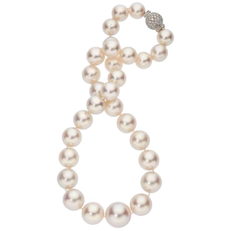 Mish New York Pearl Necklace with Diamond Gold 