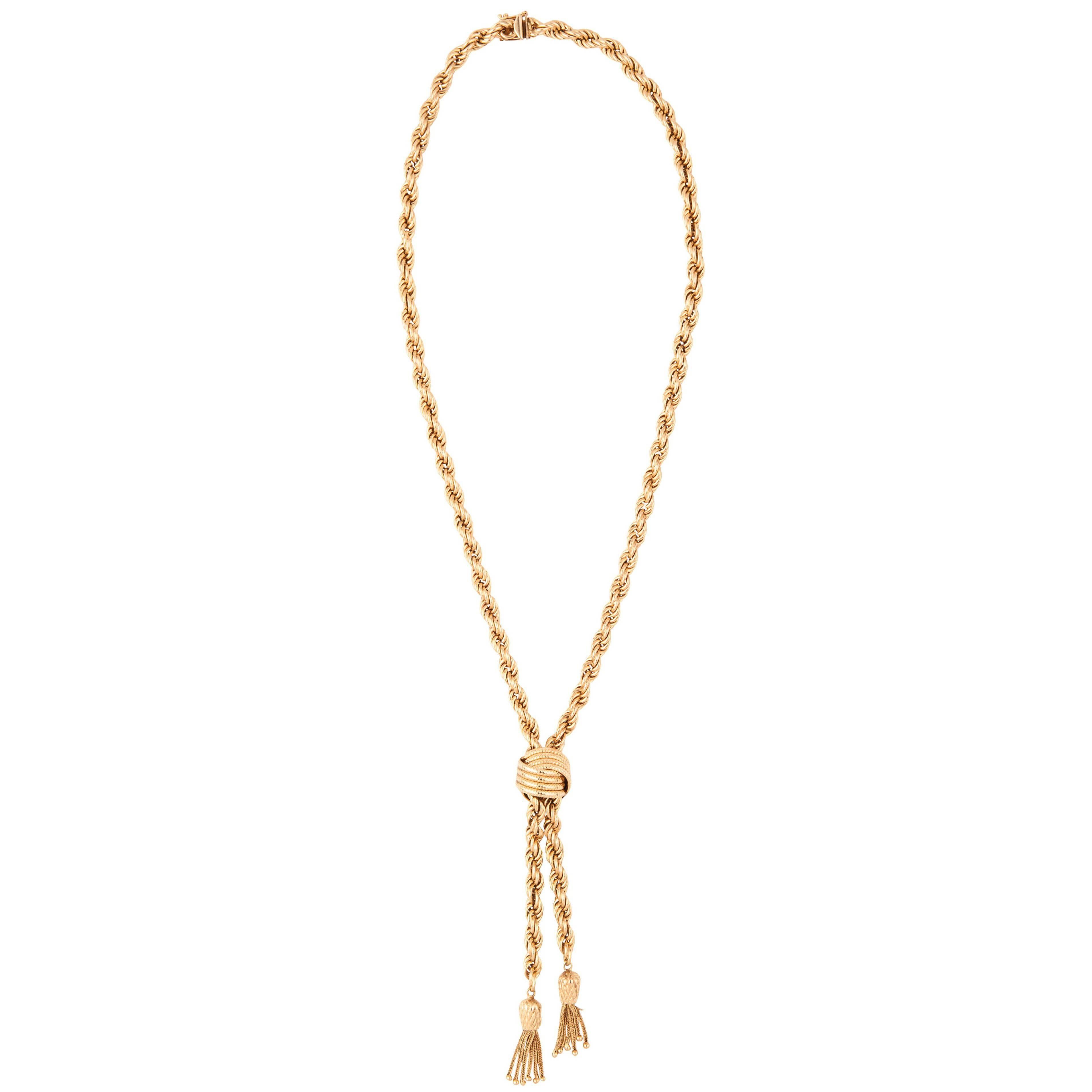 Gold Lariat Necklace 