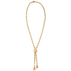 Gold Lariat Necklace 