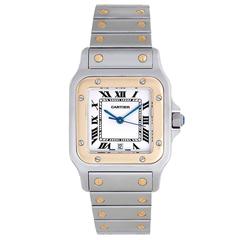 Cartier Yellow Gold Stainless Steel Santos Quartz Wristwatch