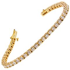 8.68 Carats Diamonds Gold Tennis Bracelet 5