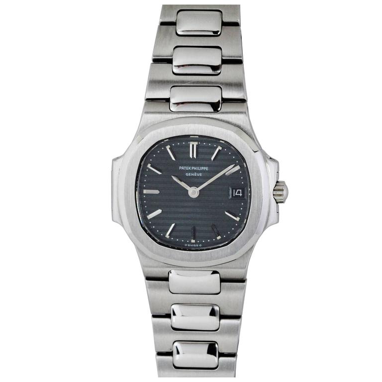 Patek Philippe Ladies Stainless Steel Nautilus Quartz Wristwatch, circa ...