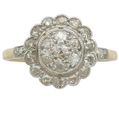 1910s Antique Diamond Yellow Gold Platinum Set Cocktail Ring