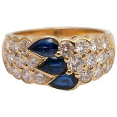 M Gérard Sapphire Diamond Gold Band Ring