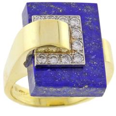 Cartier Lapis Diamond Gold Ring