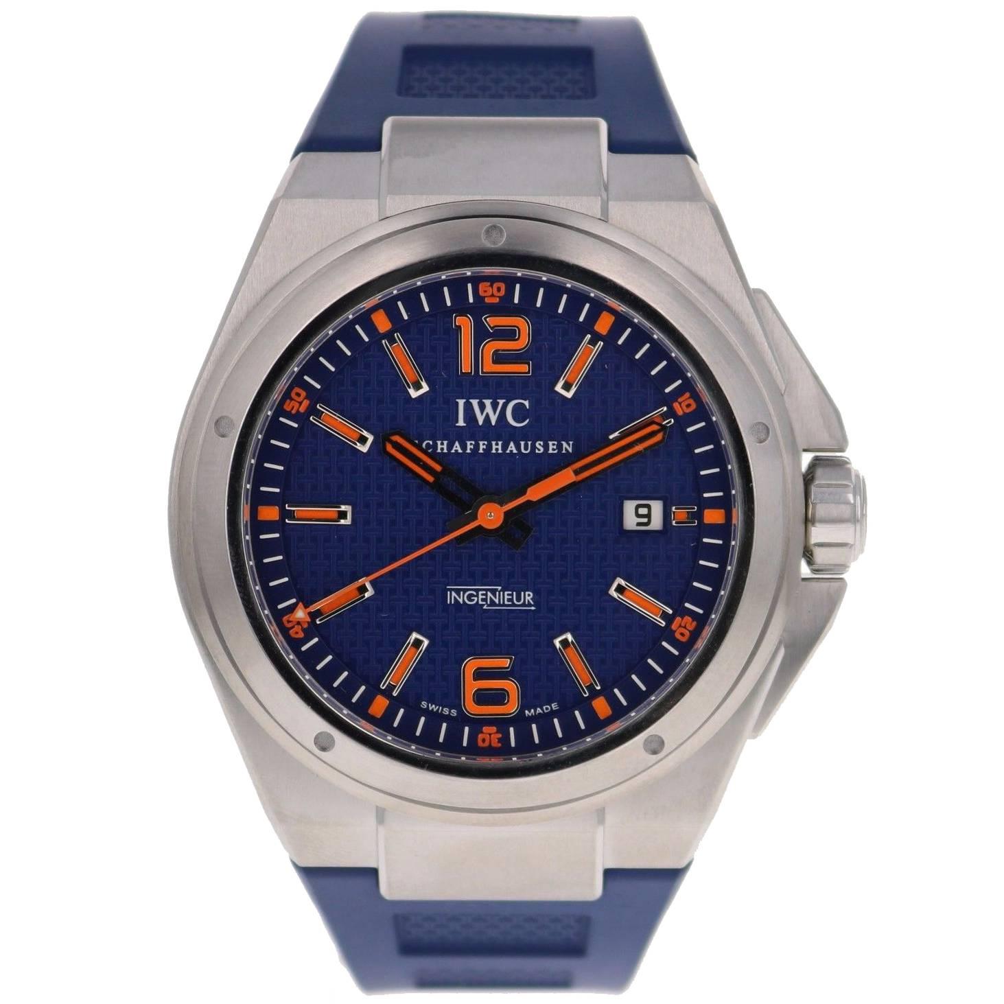 IWC Stainless Steel Ingenieur Plastiki Mission Earth Blue Automatic Wristwatch  