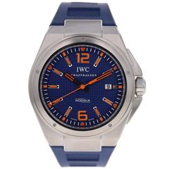 IWC Edelstahl Ingenieur Plastiki Mission Erde Blau Automatik-Armbanduhr