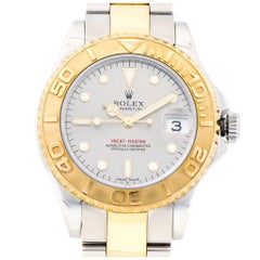 Rolex Yellow Gold Stainless Steel Platinum dial Midsize Yachtmaster Wristwatch