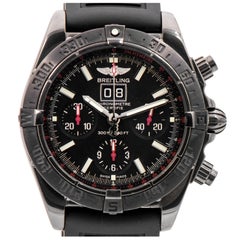 Breitling Black Steel Blackbird Ltd Edition Chronograph Wristwatch Ref M44359 