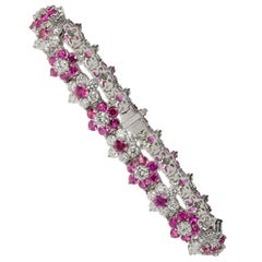 Oscar Heyman Pink Sapphire and Diamond Bracelet