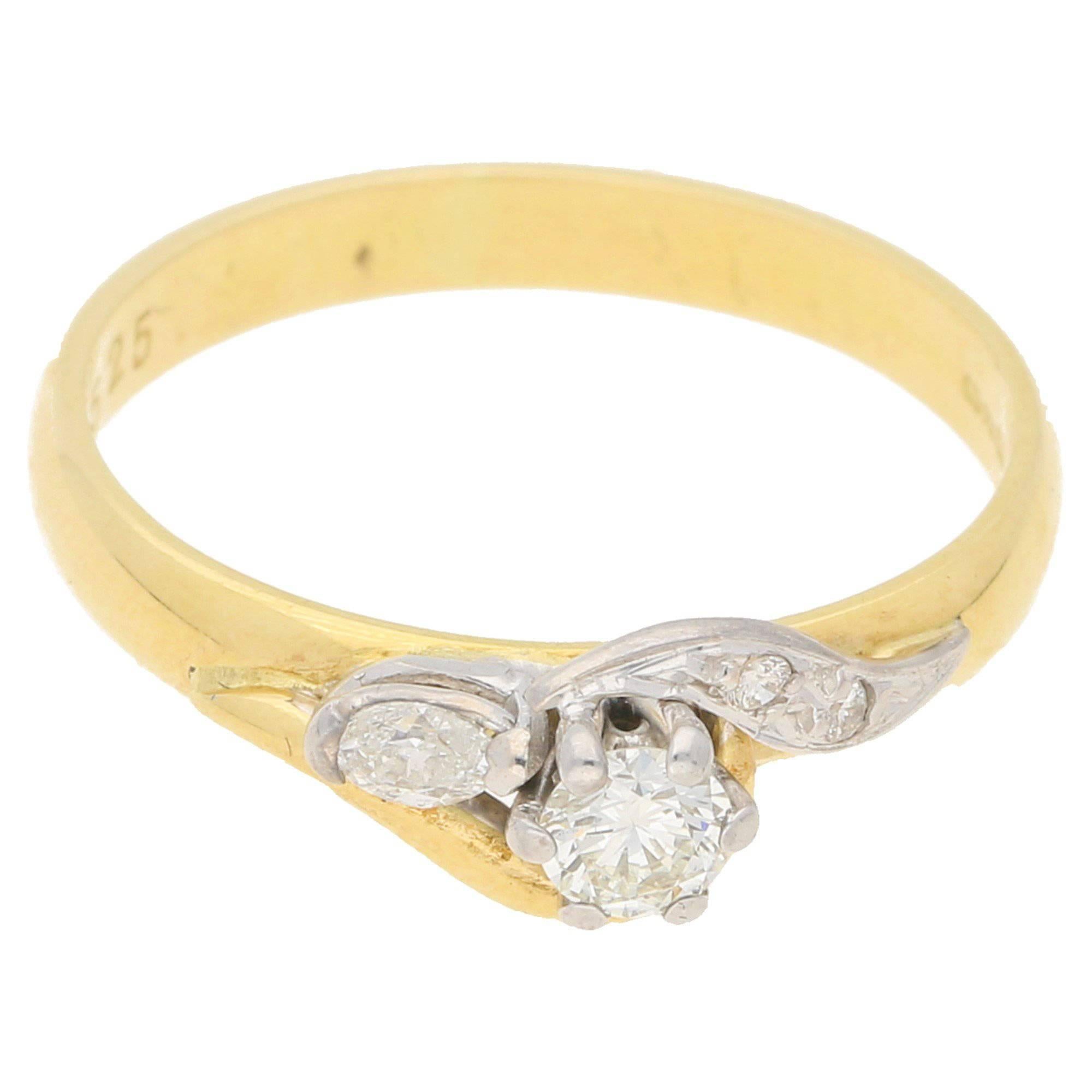 Single Stone Gold Diamond Engagement Ring